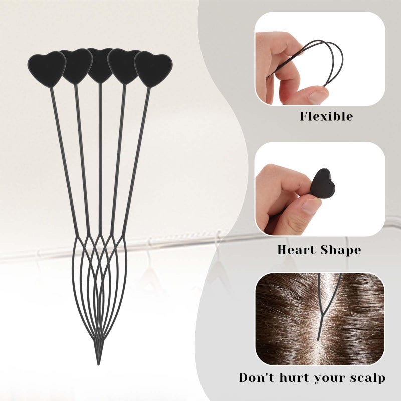 Styquenzer مجموعة أدوات تصفيف الشعر بالخرز (12 قطعة) - أداة تحميل الخرز على ضفائر الشعر - أداة تحميل خرز سريعة أوتوماتيكية - أداة صنع خرز الشعر الأسود - مجموعة أدوات تطبيق الخيوط لتصفيف ذيل الحصان - Image 3